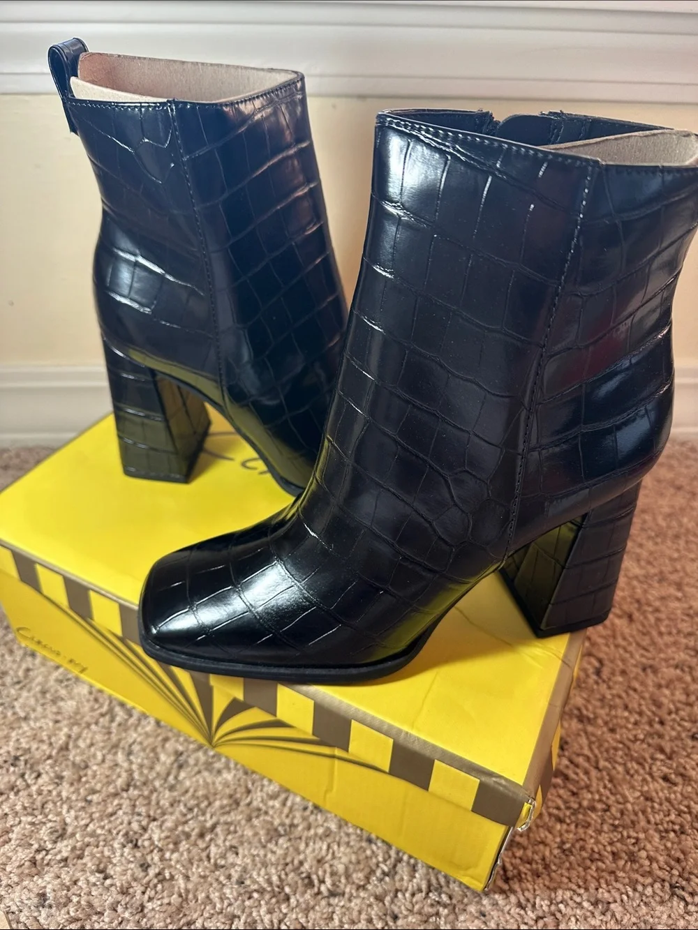 Circus by Sam Edelman 6M Black Croc Embossed Pascha Bootie New in Box! 🔥🔥